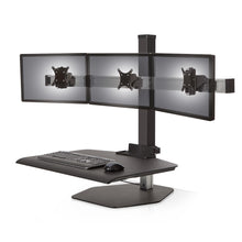 Load image into Gallery viewer, Innovative Winston Workstation Triple Monitor Adjustable Standing Desk Converter-Standing Desk Converters-Innovative-Vista Black-Standard 23" x 30"-Ergo Standing Desks