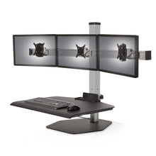 Load image into Gallery viewer, Innovative Winston Workstation Triple Monitor Adjustable Standing Desk Converter-Standing Desk Converters-Innovative-Silver-Standard 23" x 30"-Ergo Standing Desks