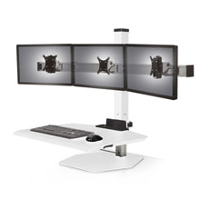 Load image into Gallery viewer, Innovative Winston Workstation Triple Monitor Adjustable Standing Desk Converter-Standing Desk Converters-Innovative-Flat White-Standard 23" x 30"-Ergo Standing Desks