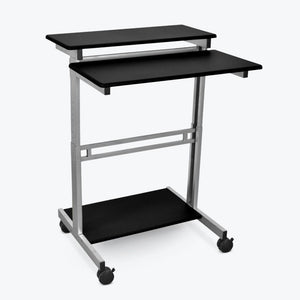 Luxor 40" Wide Manual Adjustable Mobile Standing Workstation-Mobile Standing Desks-Luxor-Black-Ergo Standing Desks