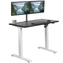 Load image into Gallery viewer, Vivo 43" Wide Standard Electric Adjustable Sit Stand Desk- White Frame-Electric Standing Desks-Vivo-Black Top-Ergo Standing Desks