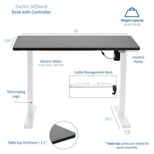 Load image into Gallery viewer, Vivo 43" Wide Standard Electric Adjustable Sit Stand Desk- White Frame-Electric Standing Desks-Vivo-Ergo Standing Desks