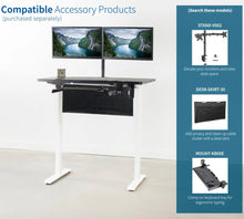 Load image into Gallery viewer, Vivo 43" Wide Standard Electric Adjustable Sit Stand Desk- White Frame-Electric Standing Desks-Vivo-Ergo Standing Desks