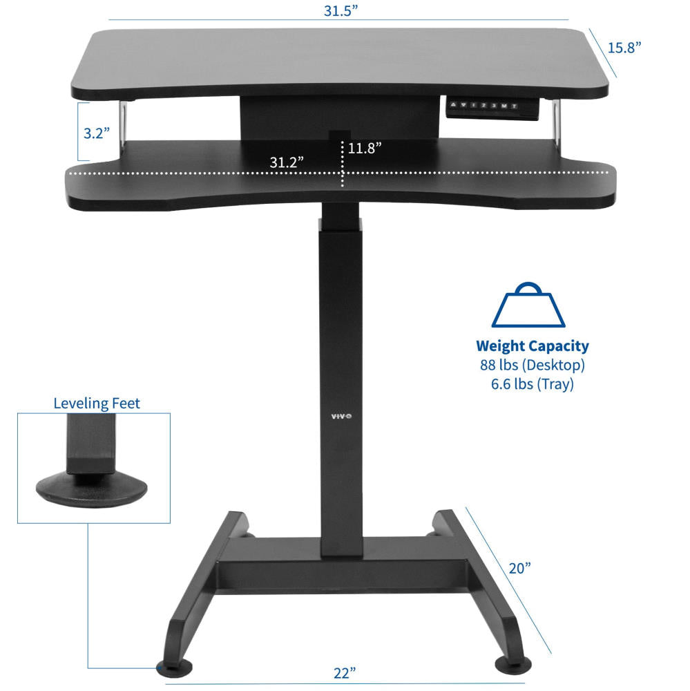 VIvo Black Adjustable Foot Rest