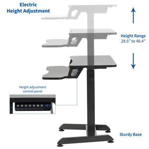 Vivo 32" Wide Compact Electric Adjustable Height Standing Desk- Black-Compact Standing Desks-Vivo-Black-Ergo Standing Desks