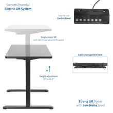 Load image into Gallery viewer, Vivo 43" Wide Electric Adjustable Sit Stand Desk with Memory Presets- Black Frame-Electric Standing Desks-Vivo-Ergo Standing Desks