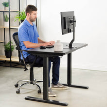 Load image into Gallery viewer, Vivo 43" Wide Electric Adjustable Sit Stand Desk with Memory Presets- Black Frame-Electric Standing Desks-Vivo-Ergo Standing Desks