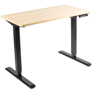 Vivo 43" Wide Electric Adjustable Sit Stand Desk with Memory Presets- Black Frame-Electric Standing Desks-Vivo-Light Wood Top-Ergo Standing Desks