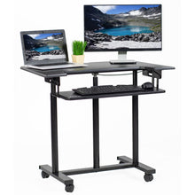 Load image into Gallery viewer, Vivo 35&quot; Wide Compact Adjustable Height Mobile Work Desk- Black-Mobile Standing Desks-Vivo-Black-Ergo Standing Desks