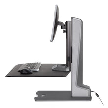 Load image into Gallery viewer, Innovative Winston-E Workstation Electric Single Monitor Standing Desk Converter-Electric Standing Desks-Innovative-Gray Duotone-Ergo Standing Desks