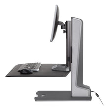 Load image into Gallery viewer, Innovative Winston-E Workstation Electric Triple Monitor Standing Desk Converter-Electric Standing Desks-Innovative-Ergo Standing Desks