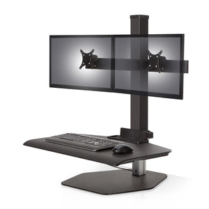 Innovative Winston Workstation Dual Monitor Adjustable Standing Desk Converter-Standing Desk Converters-Innovative-Vista Black-Compact 17" x 30"-Ergo Standing Desks