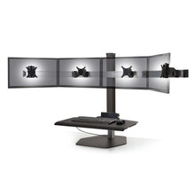 Load image into Gallery viewer, Innovative Winston Workstation Quad Monitor Adjustable Standing Desk Converter-Standing Desk Converters-Innovative-Vista Black-Compact 17" x 30"-Ergo Standing Desks