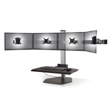 Load image into Gallery viewer, Innovative Winston Workstation Quad Monitor Adjustable Standing Desk Converter-Standing Desk Converters-Innovative-Silver-Compact 17" x 30"-Ergo Standing Desks