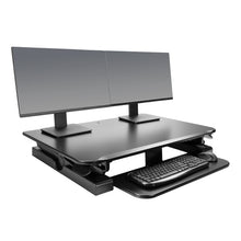 Load image into Gallery viewer, Innovative Winston 36" Wide Adjustable Standing Desk Converter- Black-Standing Desk Converters-Innovative-Ergo Standing Desks