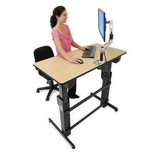 Ergotron WorkFit-D 48" Wide Pneumatic Adjustable Height Standing Desk-Pneumatic Standing Desks-Ergotron-Ergo Standing Desks