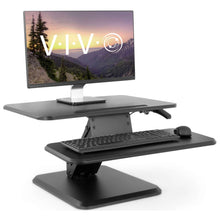 Load image into Gallery viewer, Vivo 25&quot; Wide Compact Adjustable Height Sit Stand Desk Converter- Black-Standing Desk Converters-Vivo-Black-Ergo Standing Desks