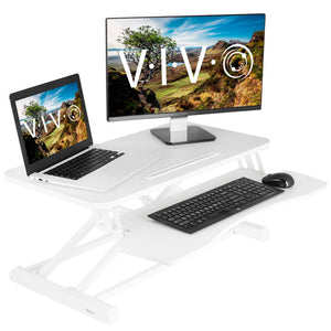 Vivo 32" Wide Adjustable Sit Stand Desk Converter-Standing Desk Converters-Vivo-White-Ergo Standing Desks