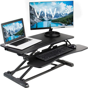 Vivo 32" Wide Adjustable Sit Stand Desk Converter-Standing Desk Converters-Vivo-Black-Ergo Standing Desks