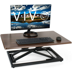 Vivo 32" Wide Wood Compact Adjustable Laptop Standing Desk Converter-Standing Desk Converters-Vivo-Dark Espresso Wood-Ergo Standing Desks