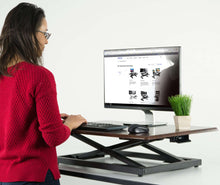 Load image into Gallery viewer, Vivo 32&quot; Wide Wood Compact Adjustable Laptop Standing Desk Converter-Standing Desk Converters-Vivo-Dark Espresso Wood-Ergo Standing Desks