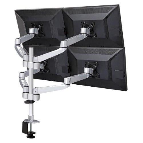 Mount-It Desk Mount Quad Monitor Mounts with Articulating Arms-Monitor Arms-Mount-It-Silver-Ergo Standing Desks
