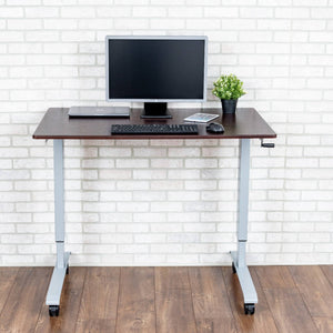 Luxor High Speed Crank Adjustable Height Mobile Sit Stand Desk-Crank Adjustable Desks-Luxor-Ergo Standing Desks