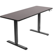 Load image into Gallery viewer, Vivo 60&quot; Wide Electric Adjustable Standing Desk with Memory Presets- Black Frame-Electric Standing Desks-Vivo-Espresso Top-Ergo Standing Desks