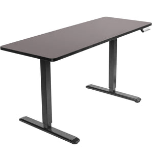 Vivo 60" Wide Electric Adjustable Standing Desk with Memory Presets- Black Frame-Electric Standing Desks-Vivo-Espresso Top-Ergo Standing Desks