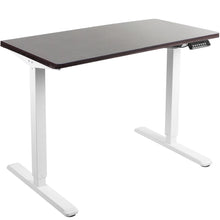 Load image into Gallery viewer, Vivo 43&quot; Wide Electric Adjustable Sit Stand Desk with Memory Presets- White Frame-Electric Standing Desks-Vivo-Espresso Top-Ergo Standing Desks