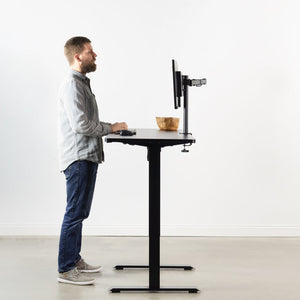 Vivo 60" Wide Standard Electric Adjustable Standing Desk- Black Frame-Electric Standing Desks-Vivo-Black Top-Ergo Standing Desks