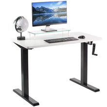 Load image into Gallery viewer, Vivo 43&quot; Wide Crank Adjustable Height Sit Stand Desk-Crank Adjustable Desks-Vivo-White-Black-Ergo Standing Desks