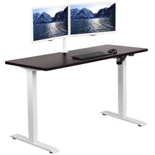 Load image into Gallery viewer, Vivo 60&quot; Wide Standard Electric Adjustable Standing Desk- White Frame-Electric Standing Desks-Vivo-Espresso Top-Ergo Standing Desks