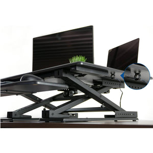 Vivo 32" Wide Electric Adjustable Height Sit Stand Desk Converter- Black-Electric Standing Desks-Vivo-Black-Ergo Standing Desks