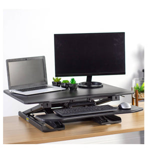 Vivo 32" Wide Adjustable Height Sit Stand Desk Riser- Black-Standing Desk Converters-Vivo-Black-Ergo Standing Desks