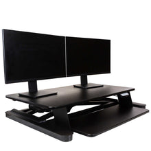Load image into Gallery viewer, Ergotech Freedom E-Desk 36&quot; Wide Electric Standing Desk Converter- Black-Standing Desk Converters-Ergotech-Black-Ergo Standing Desks