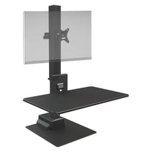 Load image into Gallery viewer, Ergotech Freedom E-Stand Electronic Standing Desk Converter with Monitor Mounts-Black-Standing Desk Converters-Ergotech-Single-Ergo Standing Desks