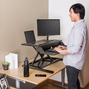 Luxor Level Up Pro 32" Wide Two Shelf Adjustable Standing Desk Converter-Standing Desk Converters-Luxor-Ergo Standing Desks