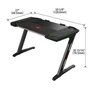 Eureka Ergonomic Z2 PC Gaming Desk with RGB LED Lights-Gaming Desks-Eureka Ergonomic-Black-Ergo Standing Desks