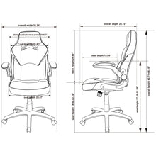Load image into Gallery viewer, Lorell Bucket Seat High Back Gaming Chair-Gaming Chairs-Lorell-Ergo Standing Desks