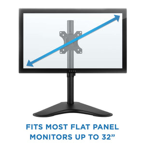 Mount-It Freestanding Adjustable Single Monitor Desk Stand-Monitor Arms-Mount-It-Black-Ergo Standing Desks