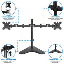 Load image into Gallery viewer, Mount-It Freestanding Full Motion Dual Monitor Stand-Monitor Arms-Mount-It-Black-Ergo Standing Desks