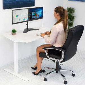 Mount-It Freestanding Full Motion Dual Monitor Stand-Monitor Arms-Mount-It-Black-Ergo Standing Desks