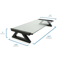 Load image into Gallery viewer, Mount-It Tempered Glasss Monitor Stand/Riser with USB Ports-Monitor Stand-Mount-It-Clear-Ergo Standing Desks