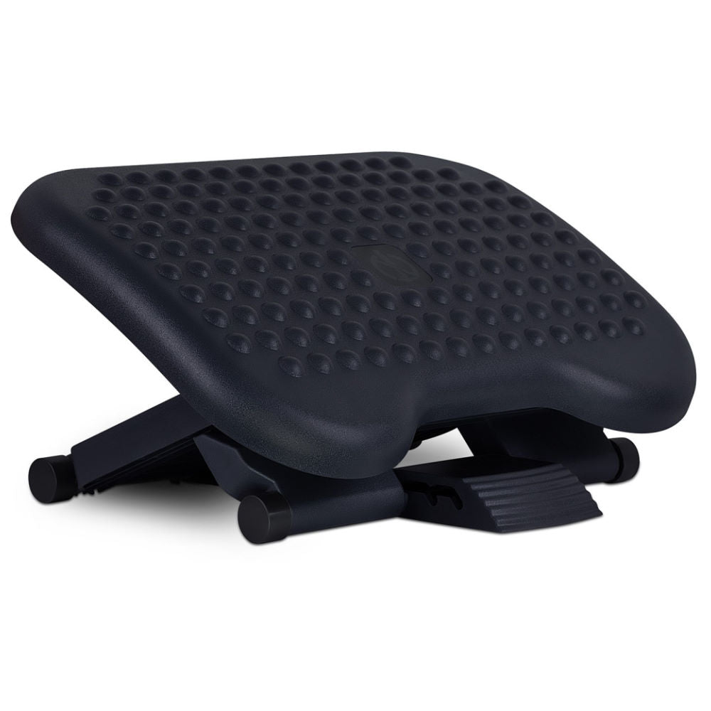 vivo Black 2-in-1 Ergonomic Footrest, Height Adjustable Desk Stool