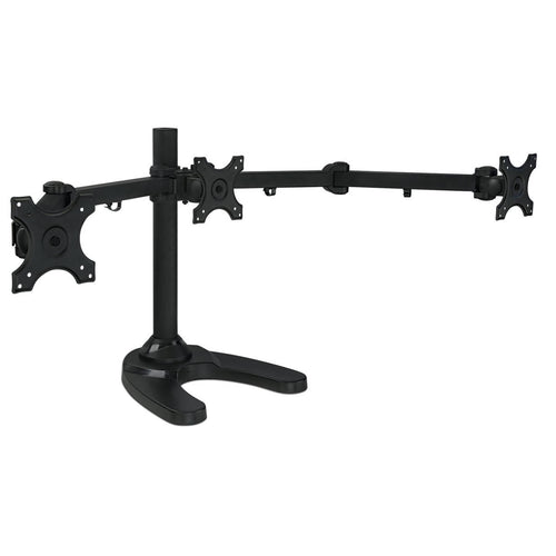Mount-It Freestanding Full Motion Triple Monitor Desk Stand-Monitor Arms-Mount-It-Black-Ergo Standing Desks