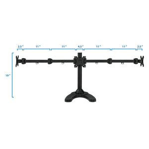 Mount-It Freestanding Full Motion Triple Monitor Desk Stand-Monitor Arms-Mount-It-Black-Ergo Standing Desks