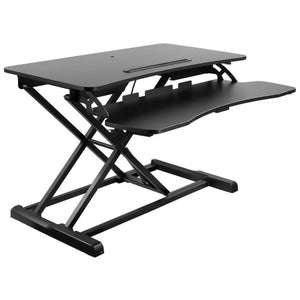 Mount-It 31.5" Wide Adjustable Contoured Standing Desk Converter- Black-Standing Desk Converters-Mount-It-Black-Ergo Standing Desks