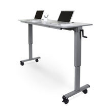 Load image into Gallery viewer, Luxor Crank Adjustable Height Mobile Flip Top Sit Stand Table-Crank Adjustable Desks-Luxor-Ergo Standing Desks