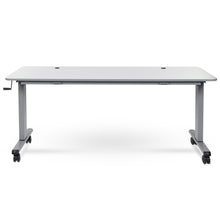 Load image into Gallery viewer, Luxor Crank Adjustable Height Mobile Flip Top Sit Stand Table-Crank Adjustable Desks-Luxor-Gray-23.6&quot; x 71&quot;-Ergo Standing Desks